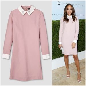 Victoria Beckham Blush Bunny Collar Dress Pink 3X